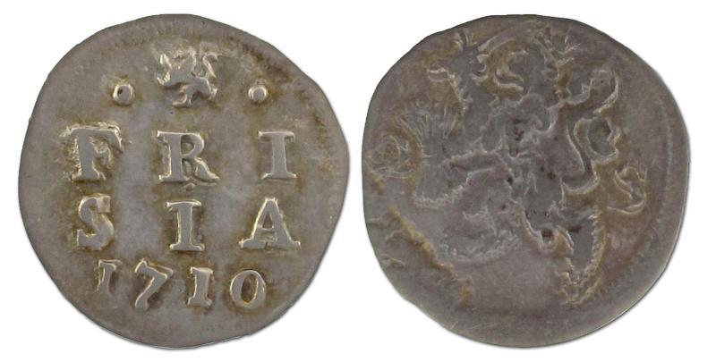 2 stuiver Friesland 1710. Zeer Fraai / Prachtig.                                                                                                                                                                                                               