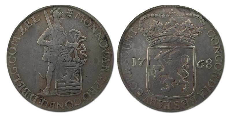 Zilveren dukaat Zeeland 1768. Zeer Fraai -.                                                                                                                                                                                                                    
