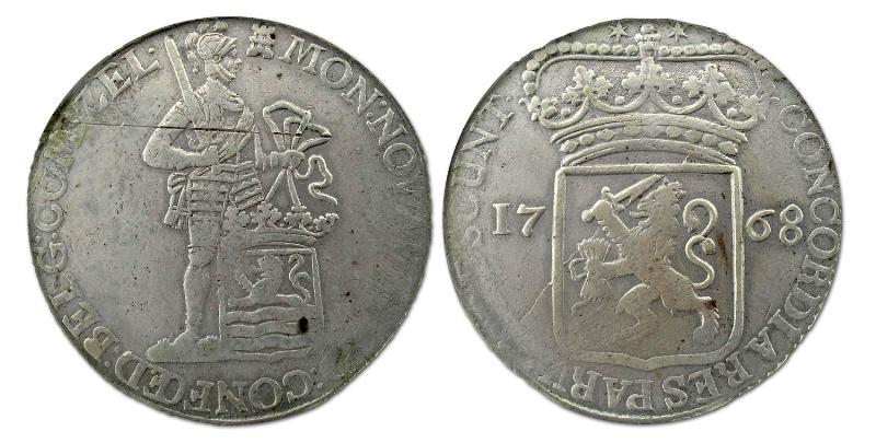 Zilveren dukaat Zeeland 1768. Fraai / Zeer Fraai.                                                                                                                                                                                                              