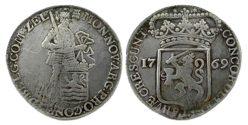 Zilveren dukaat Zeeland 1769. Fraai / Zeer Fraai.                                                                                                                                                                                                              