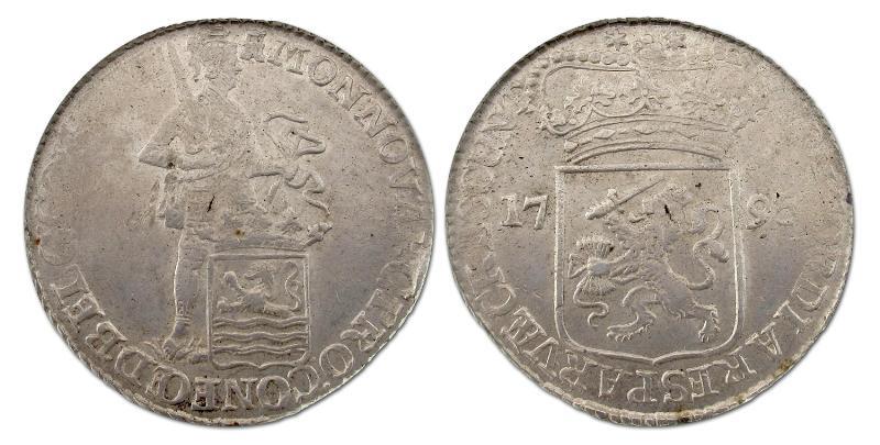 Zilveren dukaat Zeeland 1795. Fraai +                                                                                                                                                                                                                          
