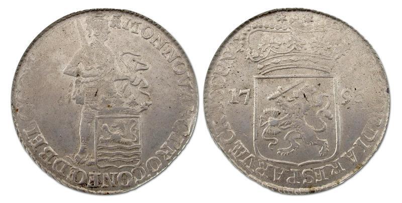 Zilveren dukaat Zeeland 1795. Fraai +                                                                                                                                                                                                                          
