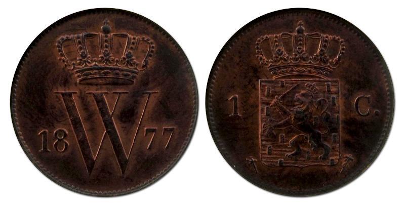 1 cent Willem III 1877. FDC.                                                                                                                                                                                                                                   