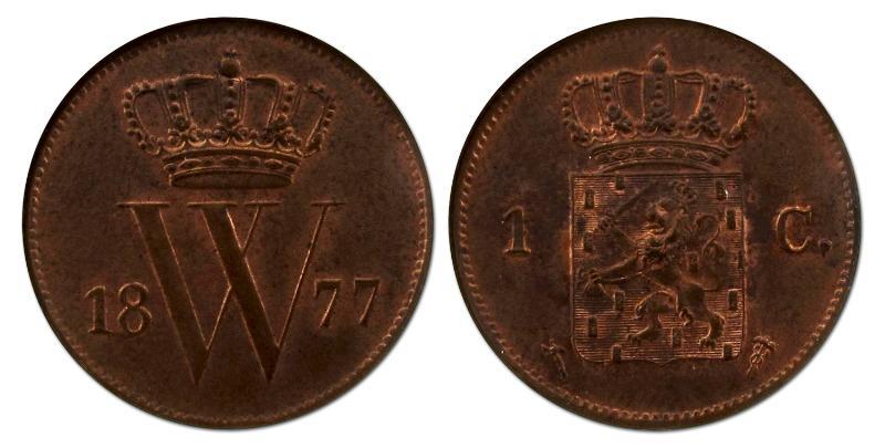 1 cent Willem III 1877. FDC.                                                                                                                                                                                                                                   