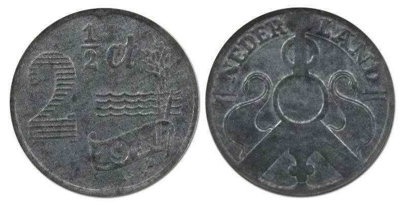2 1/2 cent Wilhelmina 1941 Zink. FDC.                                                                                                                                                                                                                          