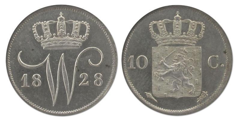 10 cent Willem I 1828 U. FDC.                                                                                                                                                                                                                                  