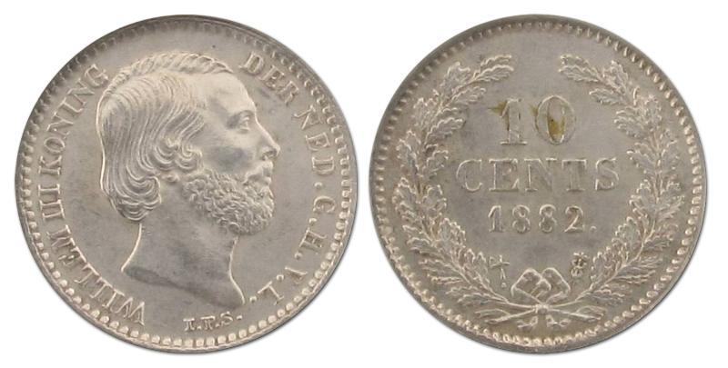 10 cent Willem III 1882. FDC.                                                                                                                                                                                                                                  