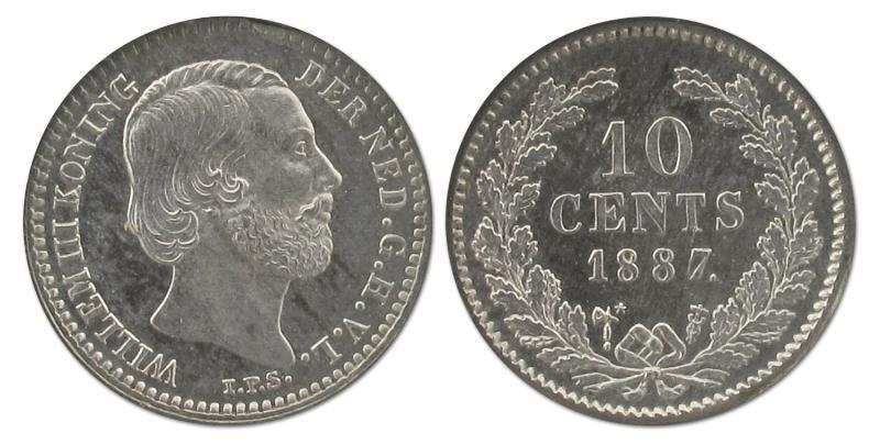 10 cent Willem III 1887. Prachtig / FDC.                                                                                                                                                                                                                       
