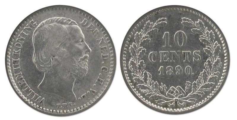 10 cent Willem III 1890. Fraai / Zeer Fraai.                                                                                                                                                                                                                   