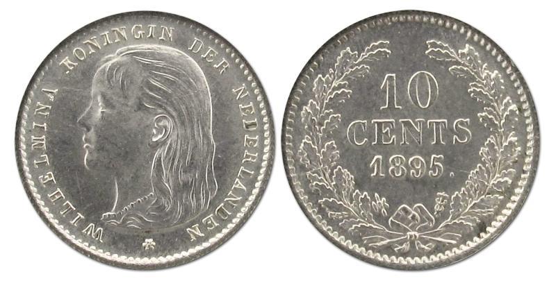 10 cent Wilhelmina 1895. FDC.                                                                                                                                                                                                                                  