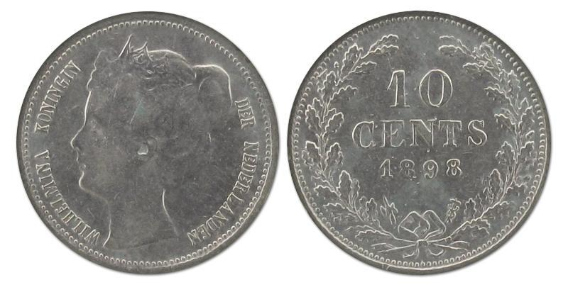 10 cent Wilhelmina 1898. Fraai / Zeer Fraai.                                                                                                                                                                                                                   