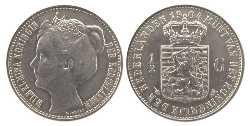 1/2 gulden Wilhelmina 1904. FDC.                                                                                                                                                                                                                               