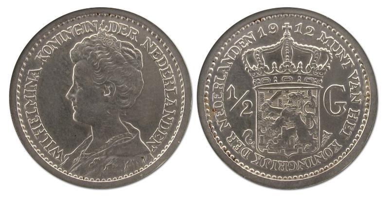 1/2 gulden Wilhelmina 1912. FDC.                                                                                                                                                                                                                               
