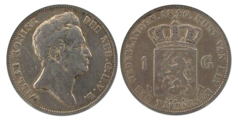 1 gulden Willem I 1840. Fraai / Zeer Fraai.                                                                                                                                                                                                                    