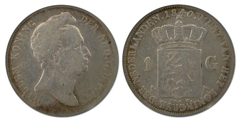 1 gulden Willem I 1840. Fraai.                                                                                                                                                                                                                                 