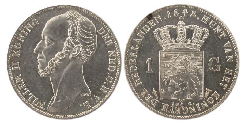 1 gulden Willem II 1848. FDC.                                                                                                                                                                                                                                  