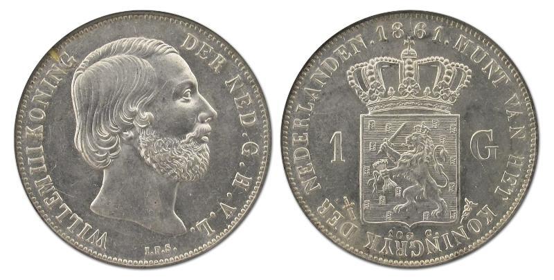 1 gulden Willem III 1861. FDC.                                                                                                                                                                                                                                 