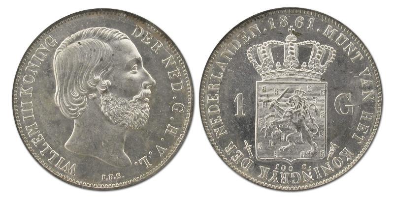 1 gulden Willem III 1861. FDC.                                                                                                                                                                                                                                 