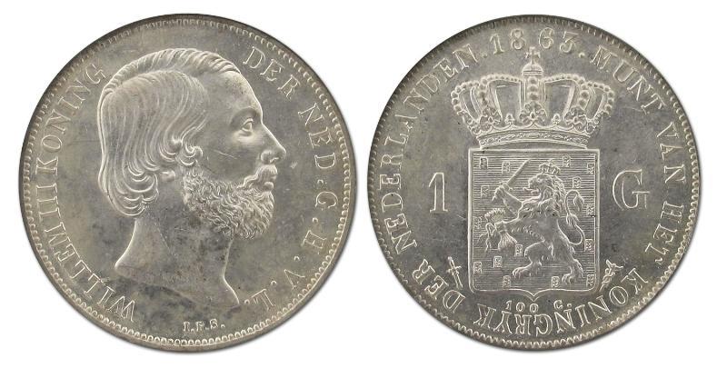 1 gulden Willem III 1863. Prachtig.                                                                                                                                                                                                                            
