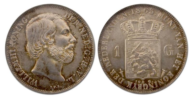 1 gulden Willem III 1863. Prachtig.                                                                                                                                                                                                                            
