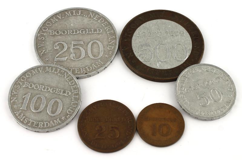 Stoomvaart Maatschappij "Nederland". 10 cent t/m 500 Cents.   Zfr. (6).                                                                                                                                                                                        