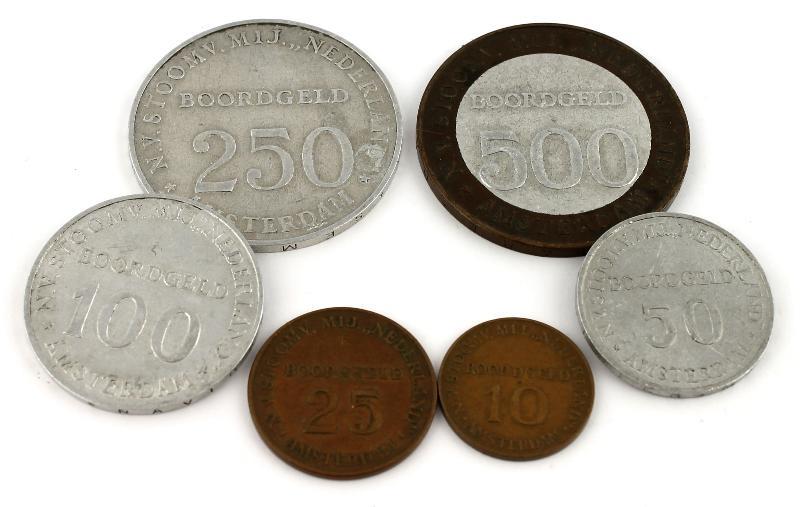 Stoomvaart Maatschappij "Nederland". 10 cent t/m 500 Cents.   Zfr. (6).                                                                                                                                                                                        