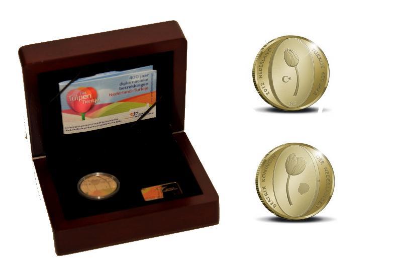 10 euro 2012 'Nederland - Turkije'. Proof. In originele cassette.                                                                                                                                                                                              