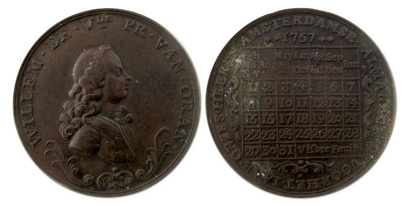 1767. Kalenderpenning.                                                                                                                                                                                                                                         