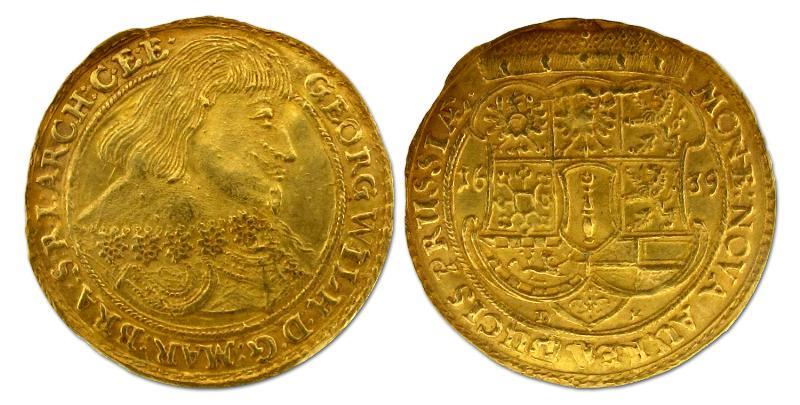 Duitsland . Brandenburg Gerorg Wilhelm, 1619 - 1640. Dukaat  1639 .                                                                                                                                                                                            