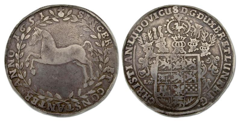 Duitsland. Braunschweig-Lüneburg-Celle, Christian Ludwig Taler 1651.                                                                                                                                                                                           