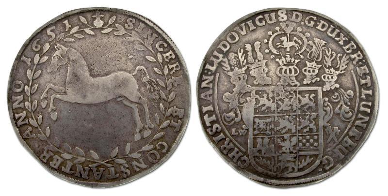 Duitsland. Braunschweig-Lüneburg-Celle, Christian Ludwig Taler 1651.                                                                                                                                                                                           
