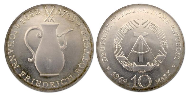 Oost - Duitsland. 10 Mark 1969.                                                                                                                                                                                                                                