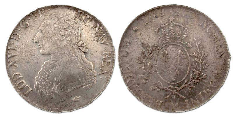 Frankrijk . Lodewijk XVI, 1774 - 1790. Ecu 1788 M ( Toulouse).                                                                                                                                                                                                 