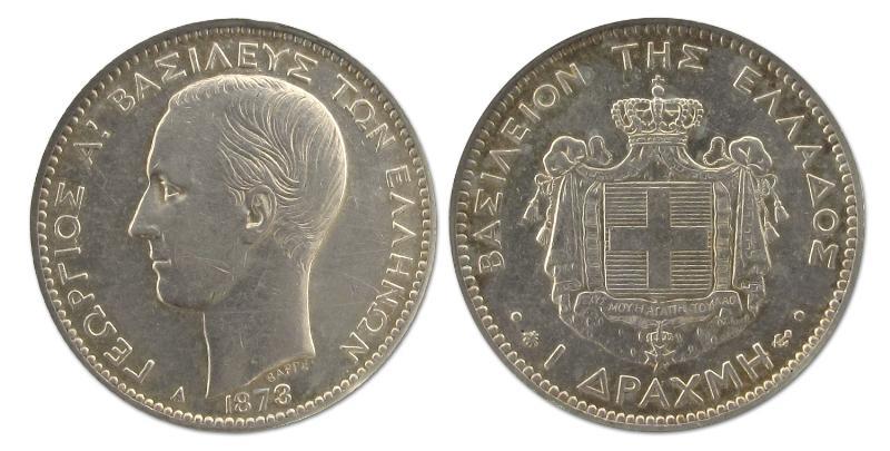 Griekenland. George I, Drachme 1873 A                                                                                                                                                                                                                          