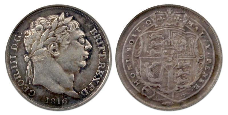 Groot Brittannie. George III, 1760 - 1820.  6 Pence 1816.                                                                                                                                                                                                      