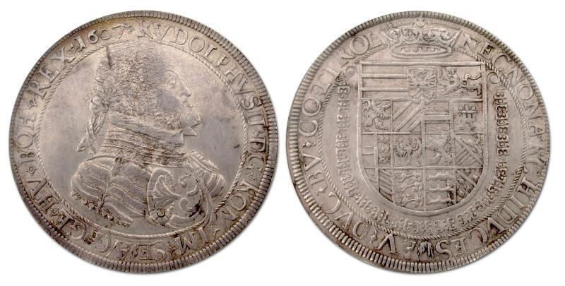 Oostenrijk. Rudolph II, Taler 1607, 
Hall.  zogenaamde `Alchemistentaler'.                                                                                                                                                                                    