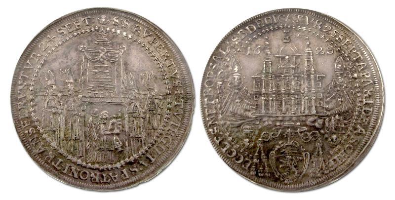 Oostenrijk. Salzburg. Paris von Lodron, 1619 -  1653.  Halve Taler 1628.                                                                                                                                                                                       