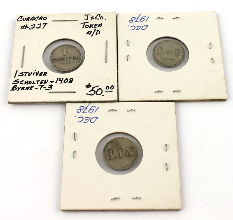 Curacao. Lot ( 3 )  Stuivers z.j.  J en Co, L en C en J>J>N> Scholten 1408 - 1410.                                                                                                                                                                             