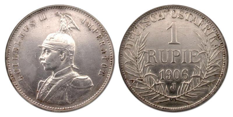 Duits Oost- Afrika. Rupie 1906 J.                                                                                                                                                                                                                              
