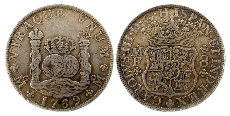 Mexico . Carlos III, Mexico stad.  8 Reales 1769.                                                                                                                                                                                                              