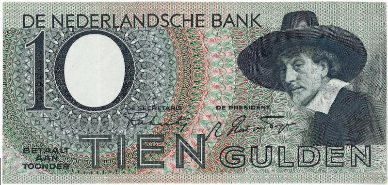 Nederland. 10 gulden. Bankbiljet. Type 1943I. Staalmeester. - Prachtig.                                                                                                                                                                                        
