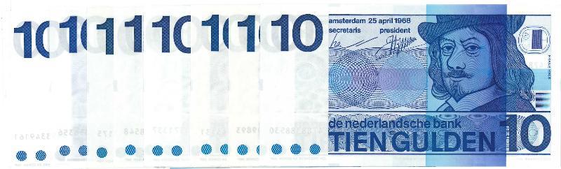 Nederland. 10 gulden. Bankbiljet. Type 1968. Frans Hals. - Nagenoeg UNC.                                                                                                                                                                                       