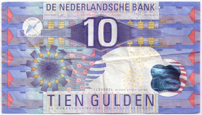 Nederland. 10 gulden. Bankbiljet. Type 1997. IJsvogel. - Zeer Fraai.                                                                                                                                                                                           