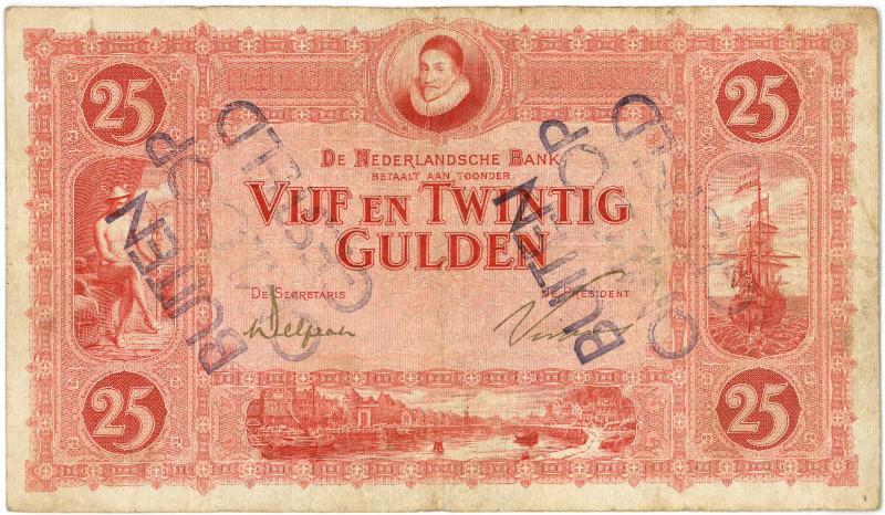 Nederland. 25 gulden. Bankbiljet. Type 1921. Willem van Oranje. - Fraai/Zeer Fraai.                                                                                                                                                                            