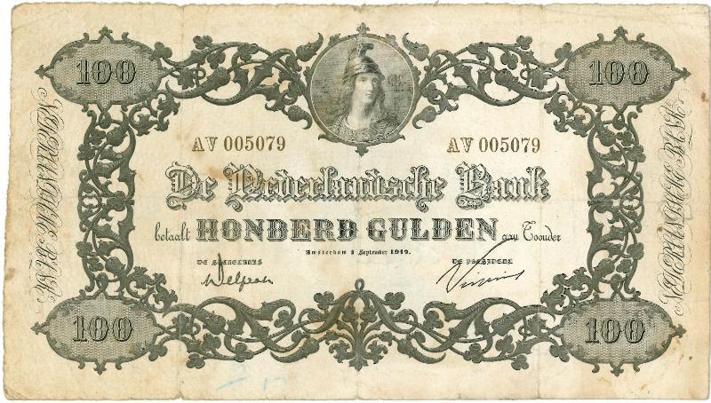 Nederland. 100 gulden. Bankbiljet. Type 1860.  - Fraai+.                                                                                                                                                                                                       