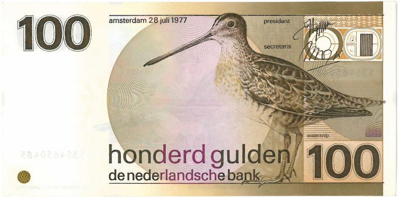 Nederland. 100 gulden. Bankbiljet. Type 1977. Snip. - Zeer Fraai/Prachtig.                                                                                                                                                                                     