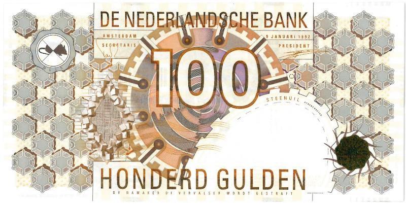 Nederland. 100 gulden. Bankbiljet. Type 1992. Steenuil. - Prachtig.                                                                                                                                                                                            