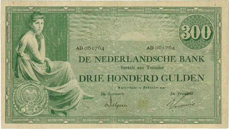 Nederland. 300 gulden. Bankbiljet. Type 1921.  - Fraai.                                                                                                                                                                                                        