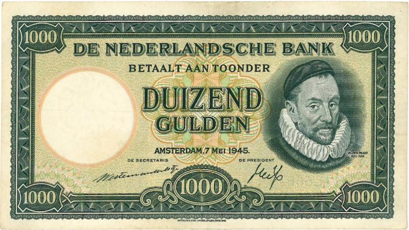 Nederland. 1000 gulden. Bankbiljet. Type 1945. Willem de Zwijger. - Zeer Fraai+.                                                                                                                                                                               