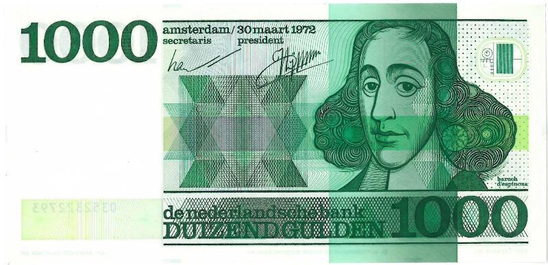 Nederland. 1000 gulden. Bankbiljet. Type 1972. Spinoza. - UNC.                                                                                                                                                                                                 